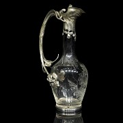 Glass and silver-plated metal jug