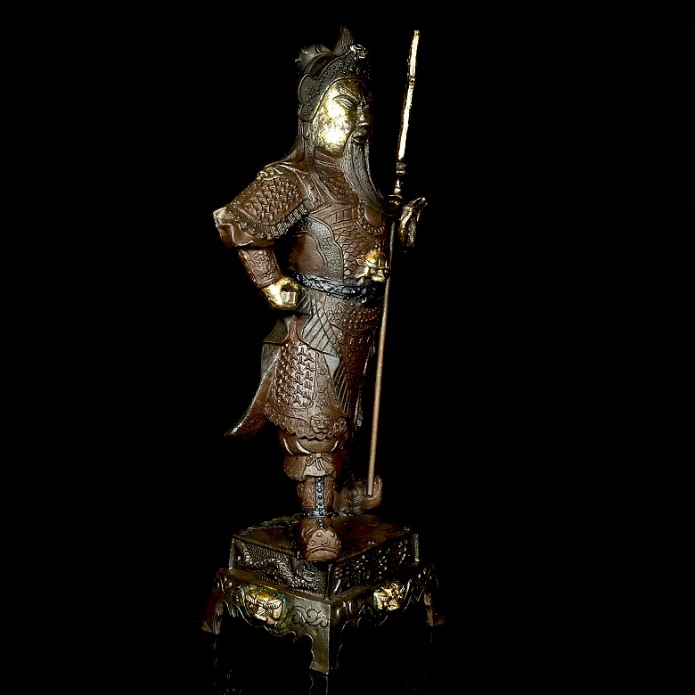 Chinese polychrome iron warrior.