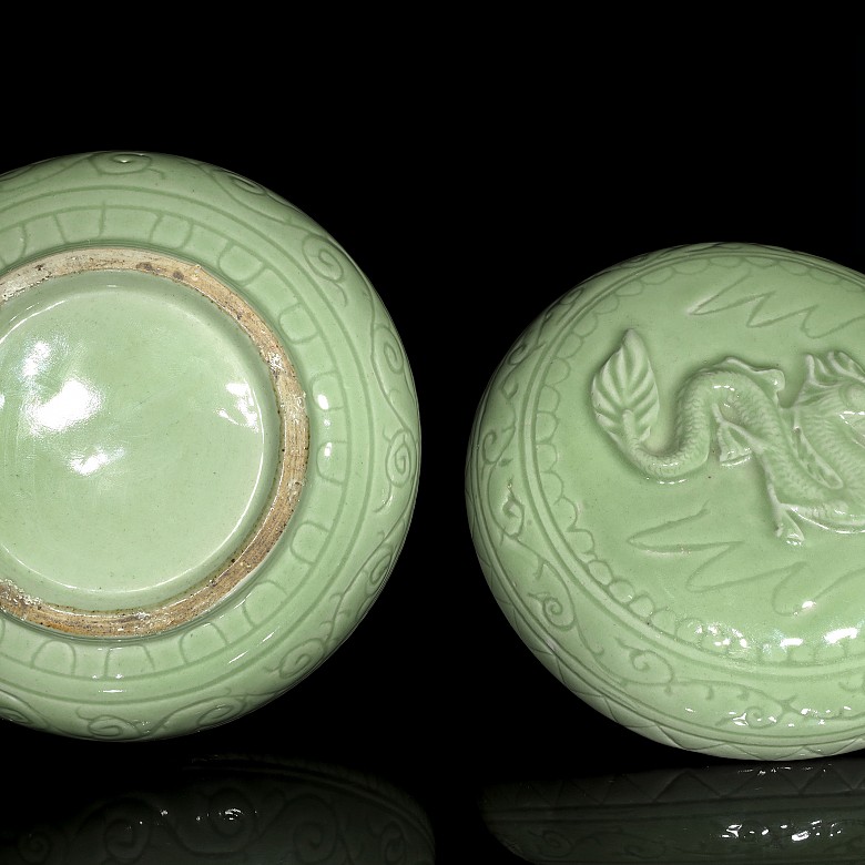 Caja circular de cerámica vidriada, S.XX - 6