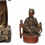 Group of carved wooden sculptures, Qing dynasty