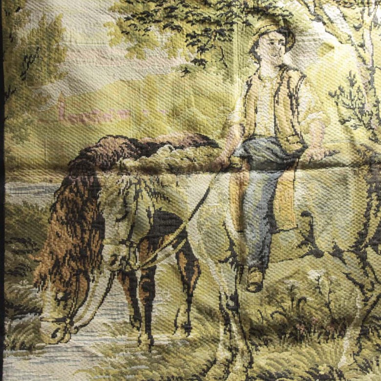 Tapestry man with two horses - 3