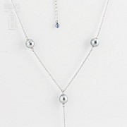 necklace with Tahitian pearl  in 925 silver - 2