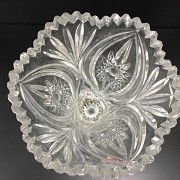 Jarrón de vidrio con base de plata española, s.XX