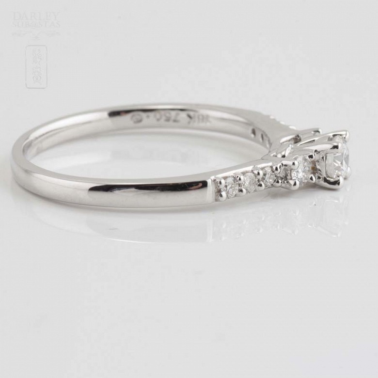 Solitaire 18k white gold and diamonds - 1