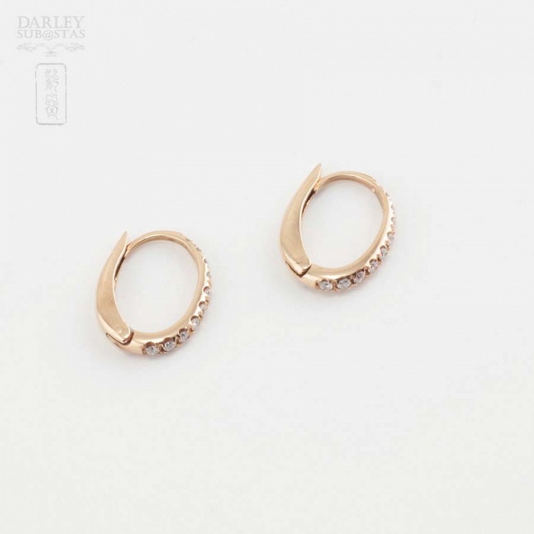 Earrings in 18k rose gold and diamonds - 6