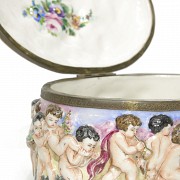 European porcelain enamelled box, 20th century