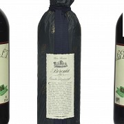 Tres botellas de vino tinto, Rioja