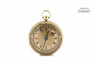Reloj de bolsillo chapado en oro amarillo de 18k, s.XIX