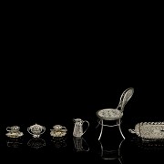 Filigree silver miniatures, Asia, early 20th century