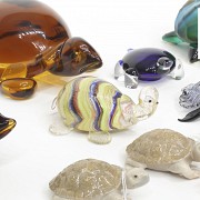 Collection of glass turtles, 20th Century