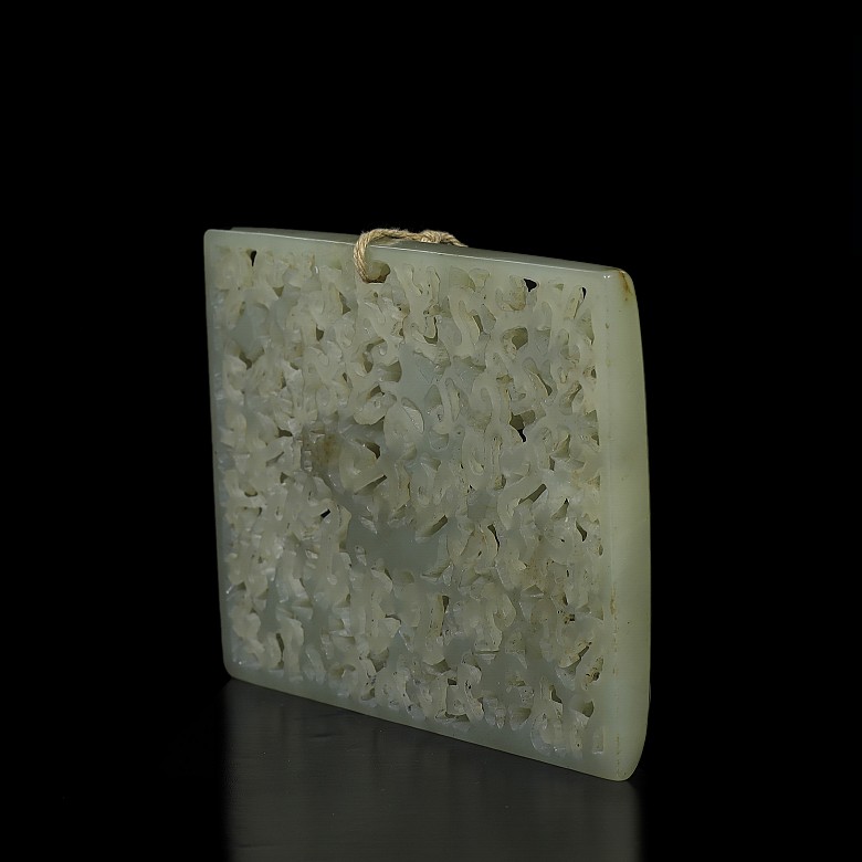 Jade plaque with carved decoration, Qing Dynasty
