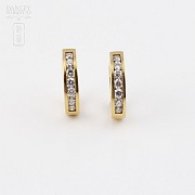 earrings  with 0.55cts diamond in 18k yellow gold - 1