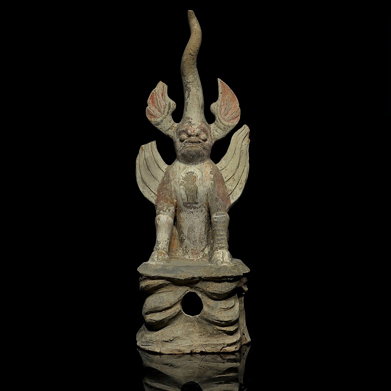 Polychrome earthenware earth spirit, Tang dynasty (618 - 906)