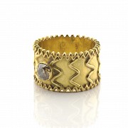 Ring in 22k yellow gold with diamond - 4
