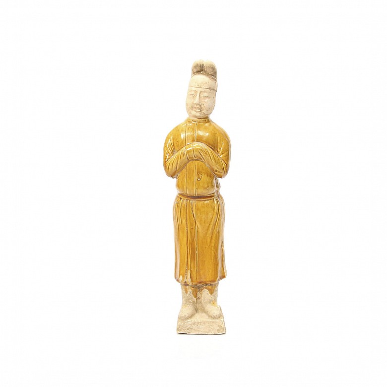 Enameled ceramic figure, Tang dynasty 618-907 dc