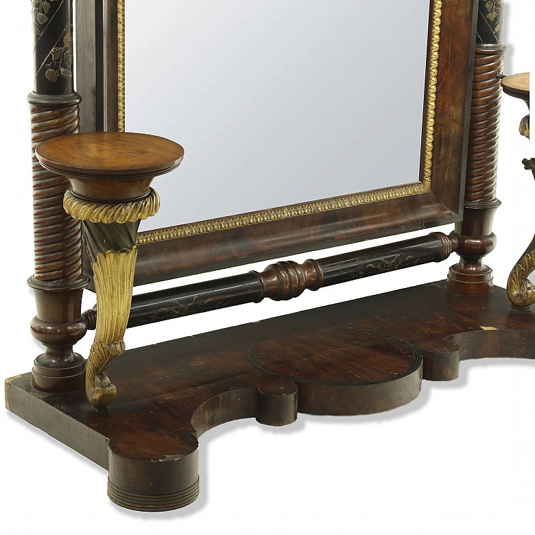 Gran espejo imperio con decoración de marquetería, S.XIX - 5