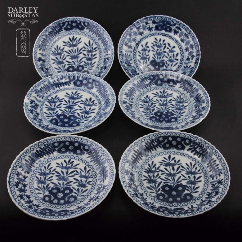 Seis platos de porcelana china, S.XIX