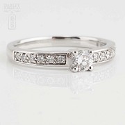 Solitaire 18k white gold and diamonds - 5