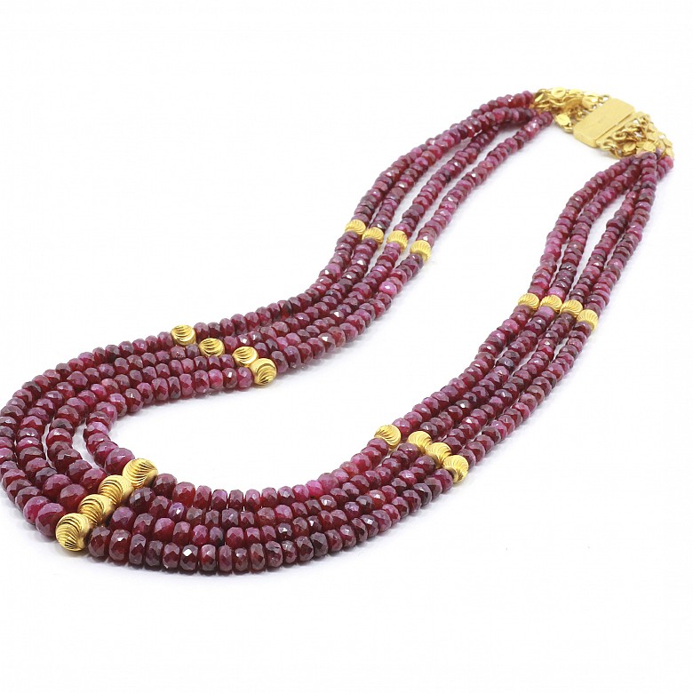 Ruby set in 18k yellow gold. - 1