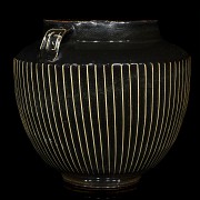 Chinese ribbed glazed vase, Song style