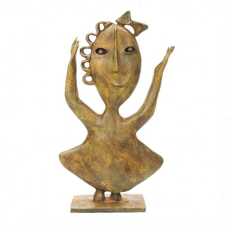 JuanGarcíaRipolles（1932）“蝴蝶的女孩”銅雕塑