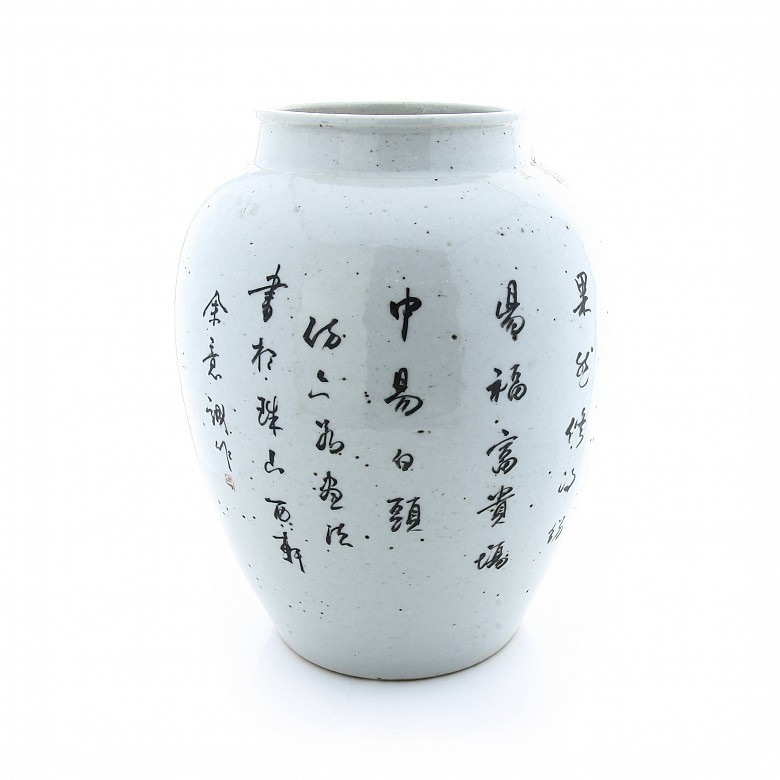 Jarrón de porcelana china esmaltada. s.XX.