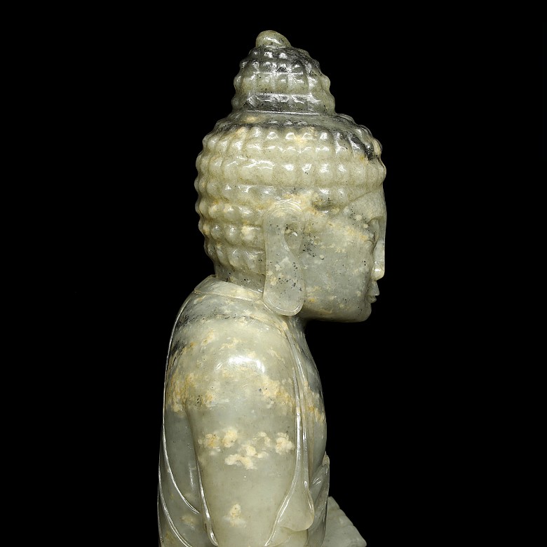 Buda de jade tallado, dinastía Qing