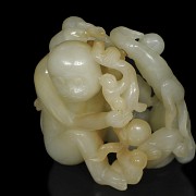 Mono de jade tallado, dinastía Qing
