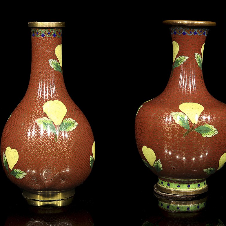 Two cloisonné vases, China, 20th century - 1
