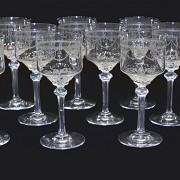 Bohemian glassware, cut glass, 20th century