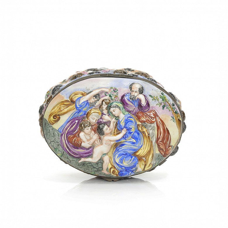 Caja de porcelana europea esmaltada, S.XX - 4