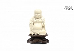 Carved ivory Ho-Shang figure, early 20th century