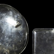Spanish silver fruit bowl and cigar tray, 20th century