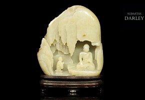 Jade in the shape of a carved mountain, 20th century