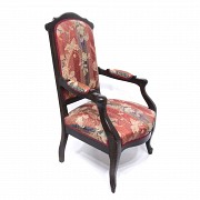 Armchair, Elizabethan style, in stained wood, 20th century - 3