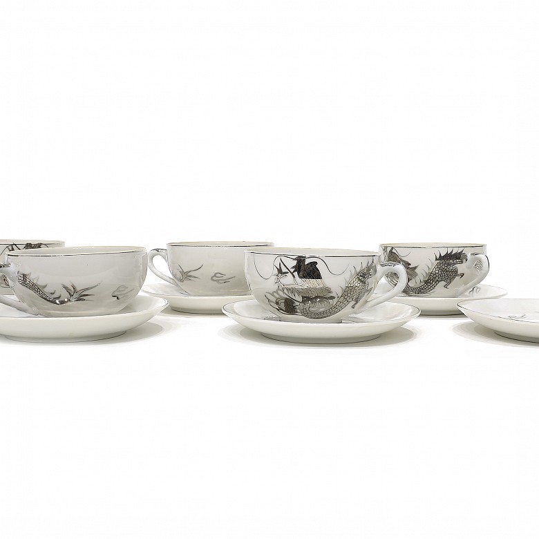 Juego de té chino en porcelana, s.XX
