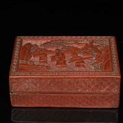 A cinnabar lacquer rectangular box, Qing dynasty