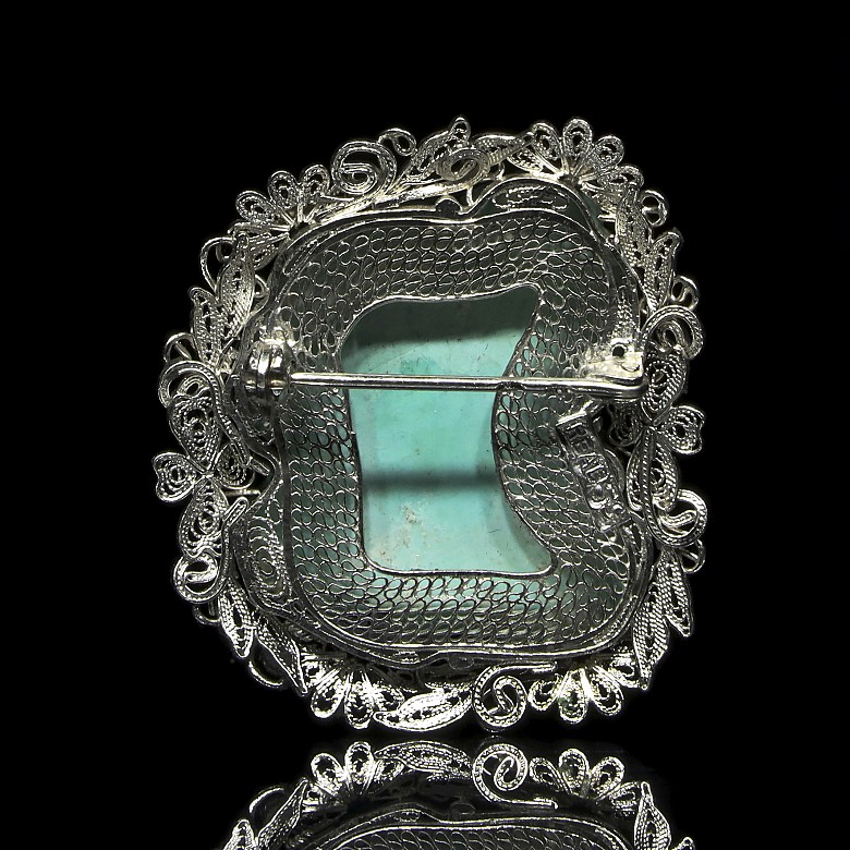 Silver and turquoise brooch, 19th - 20th century