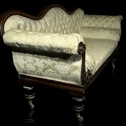 Chaise-longue victoriana con tapicería capitoné, Inglaterra, S.XIX - 6