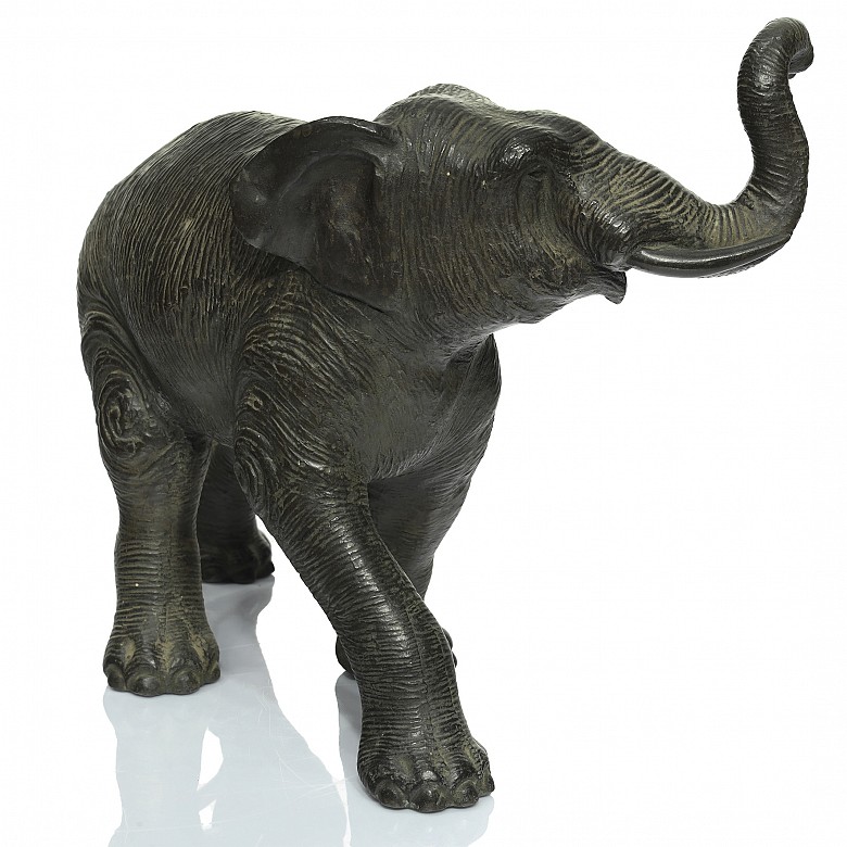 Conjunto de tres elefantes de bronce, S.XIX - XX