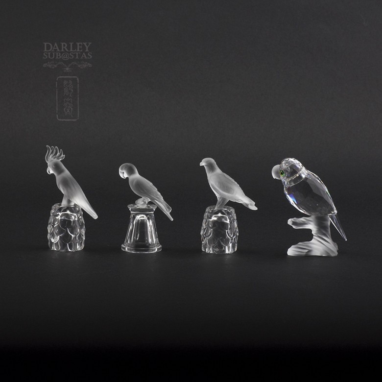 Set of four figures of birds in Swarovski Crystal - 5