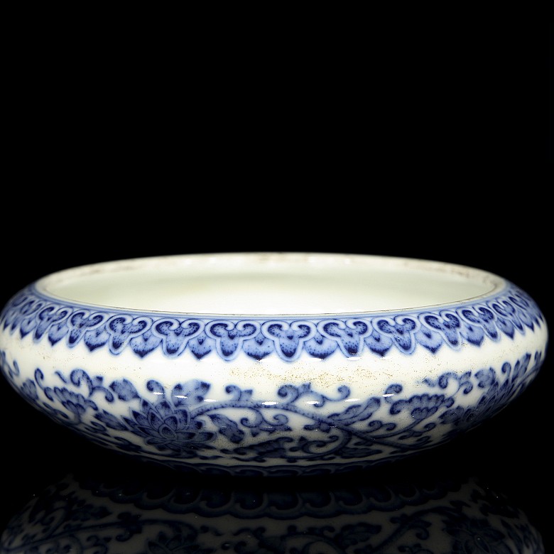 Tintero de porcelana, azul y blanco, S.XX - 2