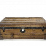 Baúl de viaje en madera y cuero, ca.1900 - 8