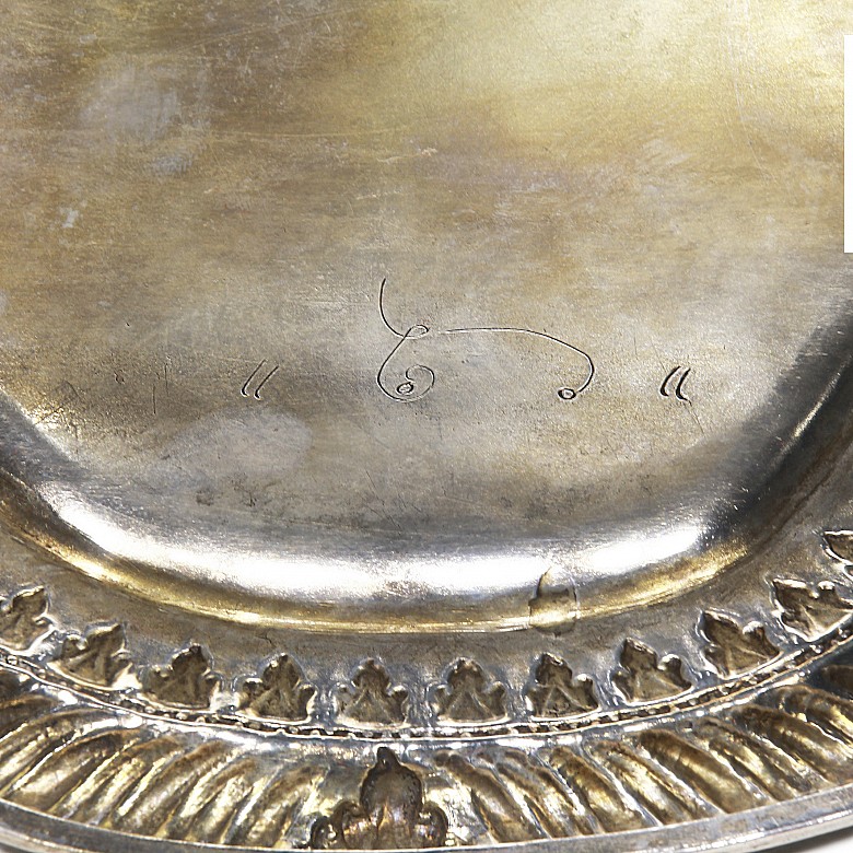 Indonesian silver gallonized tray.