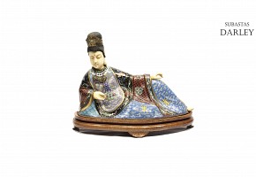 Cloisonne and ivory guanyin
