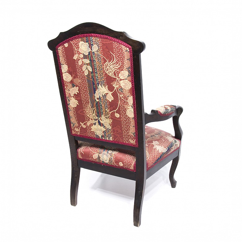 Armchair, Elizabethan style, in stained wood, 20th century - 2