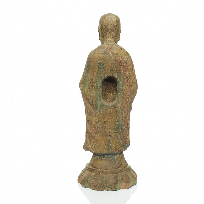 Carved wooden Buddha, 20th century - 3
