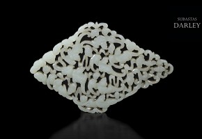 Jade 'bats' reticulated plaque, Qing dynasty