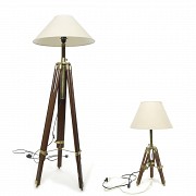 Two tripods with lamps, 20th century