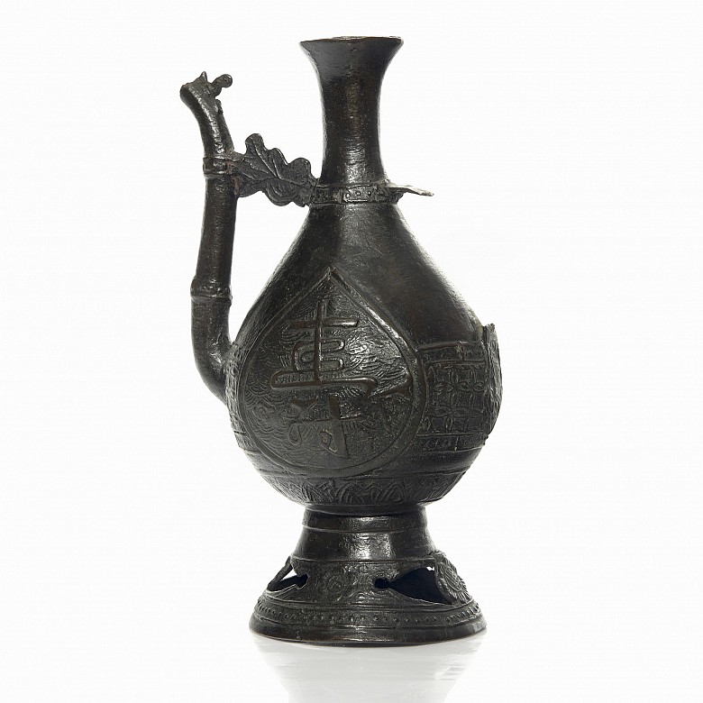 Bronze jug with inscriptions, Qing dynasty